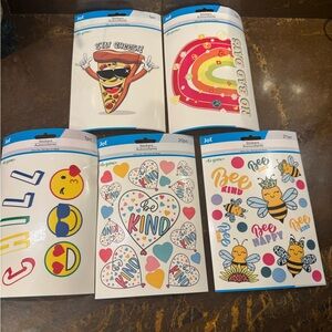 New Mixed themed Lot 5 sheets of Jot Stickers 44 stickers in total